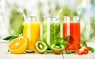 Fruit vegetable juices slices rayonism - free 3d render wallpaper