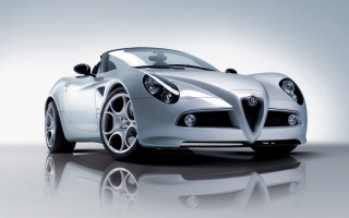 Silver sports car reflection white 2 - a reflection free wallpaper