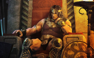 Gladiator sitting sword helmet fantasy - his hand and a helmet free wallpaper