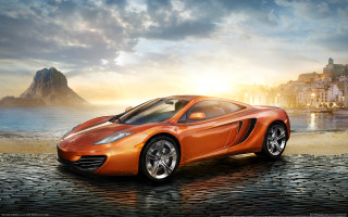 Car ocean city sunset cobblestone - sunset free wallpaper