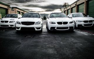 White cars parking lot storage 2 - neoism free wallpaper