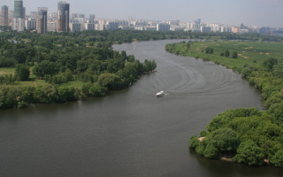 Danube boat cityscape bridge nature - tall building and trees free wallpaper
