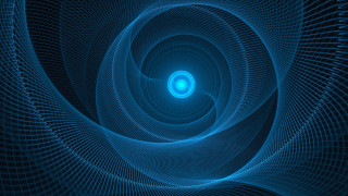 Blue spiral hologram fence honeycomb - beeple free wallpaper for desktop