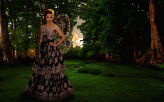 Woman dress forest snake magic - a woman in a dress free wallpaper for desktop