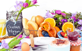 Fruit basket orange cup flower - a table free wallpaper