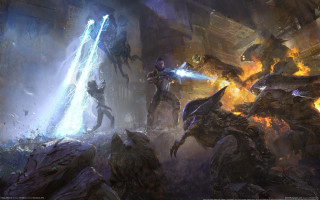 Sci fi battle embers flame - a sci free wallpaper