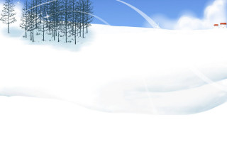 Snowy landscape red flag trees - a snowy landscape free wallpaper
