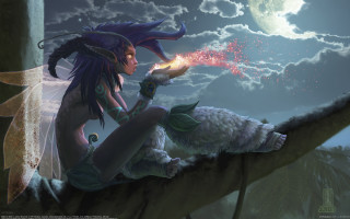 Fairy branch firework sheep moon - a fairy free wallpaper