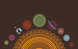 Colorful illustration space station planets - planet free wallpaper