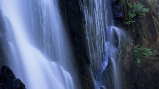 Waterfall cascading person nature night - anthony s waters free wallpaper