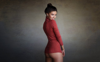 Red dress arabesque elina karimova - her back free wallpaper