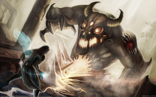 Demonic creature attacking demon blue - a demonic creature free wallpaper