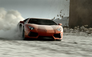 Red sports car smoking tires - a red sports car free wallpaper