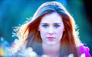 Woman blue eyes long hair 4 - emily shanks free wallpaper