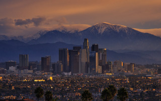 City mountains cloudy sky foreground - elbridge ayer burbank free wallpaper