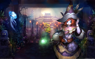 Witch alley glowing magic fantasy - light in the background free wallpaper