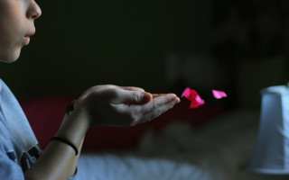 Woman pinkflower pinkbutterfly darkroom fiona - free light wallpaper