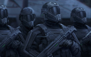 Futuristic sci fi group armor - conceptart free wallpaper