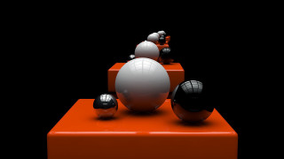 Balls red table raytraced abstract - a group of balls free wallpaper