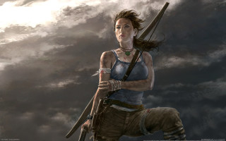 Woman sword clouds fantasy art - a cloudy sky behind her free wallpaper