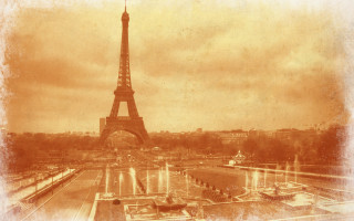 Eiffel tower fountain paris european - modern european ink painting free wallpaper