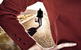 Man suitcase road stuckism surreal - surreal photography free wallpaper