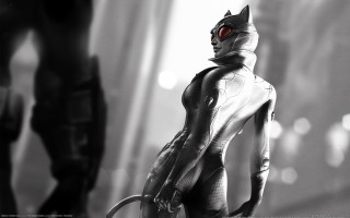 Catwoman futuristic suit red eye - noir free wallpaper