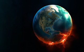 Earth fireball apocalyptic matte planet 2 - a picture of the earth free wallpaper