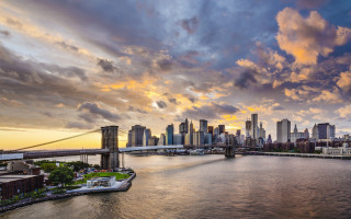 City skyline bridge river boat - american romanticism free wallpaper for desktop