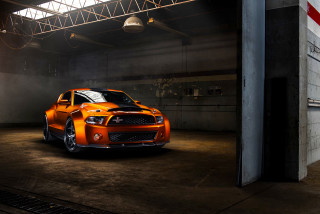 Orange car garage flag light - the ceiling free wallpaper