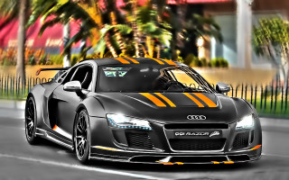 Car yellow stripe street palm - a yellow stripe free wallpaper