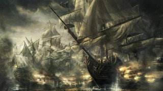 Pirate ship ocean fantasy matte - other ship free wallpaper