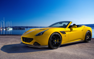 Yellow sports car water boats 3 - a yellow sports car free wallpaper