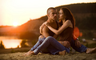 Beach sunset lake mountain romantic - sunset free wallpaper