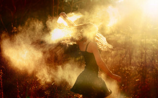 Woman dress smoke wind hair - brooke shaden free wallpaper