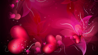 Red hearts swirls abstract glowing - a white swirl free wallpaper