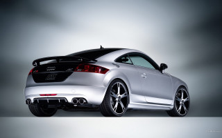 Silver sports car gray background - the rear free wallpaper