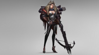 Woman horned sword bird fantasy - chen hong free wallpaper