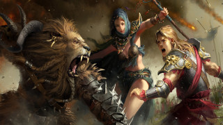 Fantasy warriors horns blonde blue - horn and horns free wallpaper