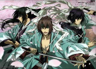 Kimono swords cherryblossoms shinsengumi hakama - sword free wallpaper