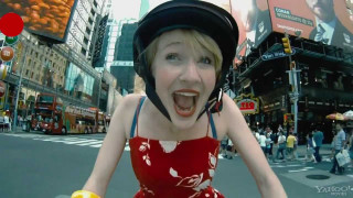 Woman bike surprised tokyo cityscape - a woman riding free wallpaper