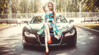 Woman sitting car park fashion - artur tarnowski free wallpaper