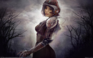 Woman hat gloves rain forest - aleksi briclot free wallpaper