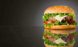 Hamburger lettuce tomato cheese table - a hamburger free wallpaper
