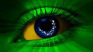 Green eye stars iris 3d - a green eye free wallpaper
