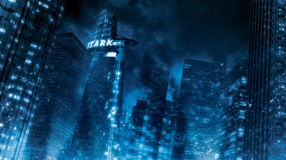 Stark city night aurora moon - a large sign free wallpaper