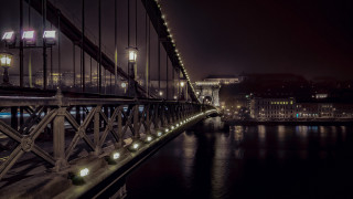 Bridge lights night water cityscape - ferenc joachim free wallpaper