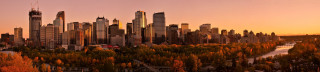 City skyline river autumn pink - cityscape free wallpaper
