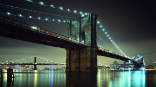 Bridge water lights night city 4 - city free wallpaper
