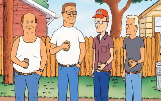 Cartoon three men fence fire - a cartoon free wallpaper